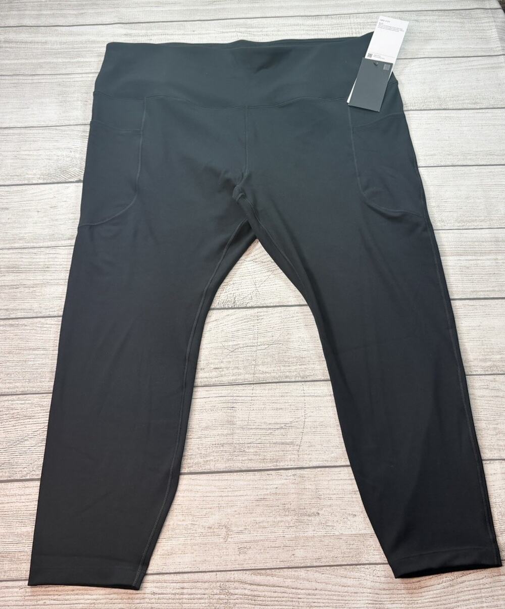 Nike One Women's High-Waisted 7/8 Leggings with Pockets Black Size 3X - Picture 1 of 11